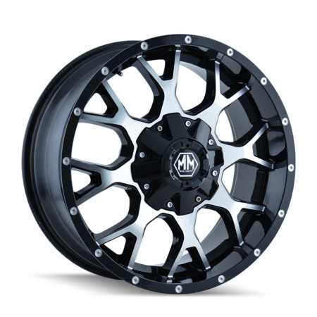 Warrior 20x9 8x180 +0 Black Machined Face