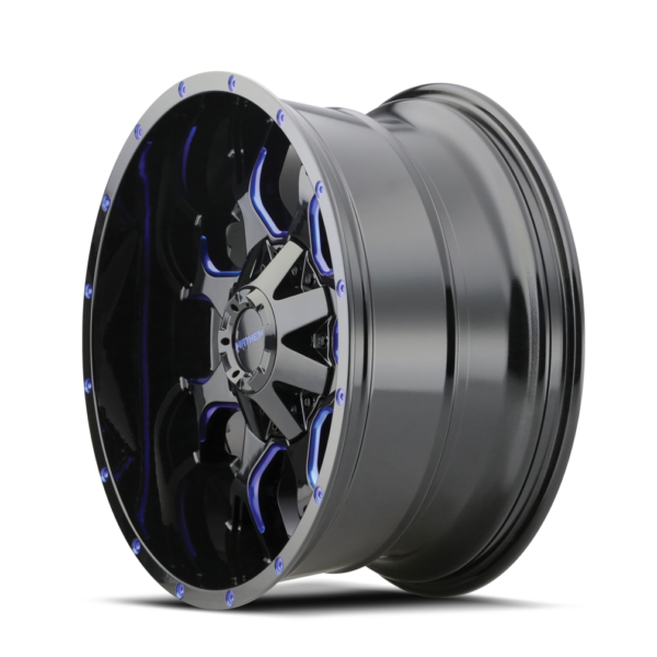 Warrior 20x9 8x180 +0 Black W / Prism Blue - Image 2