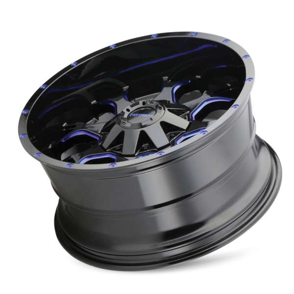Warrior 20x9 8x180 +0 Black W / Prism Blue - Image 3
