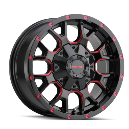 Warrior 18x9 8x180 +18 Black W / Prism Red
