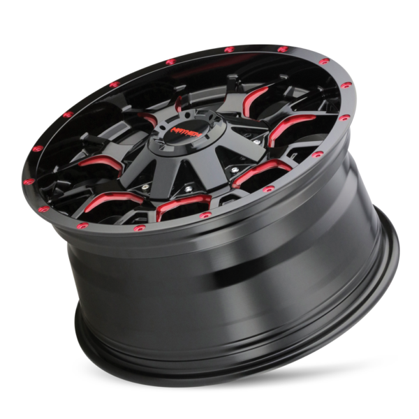 Warrior 20x9 8x180 +0 Black W / Prism Red - Image 2