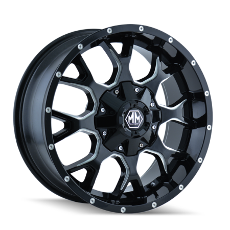 Warrior 20x9 8x180 +0 Black W / Milled Spokes