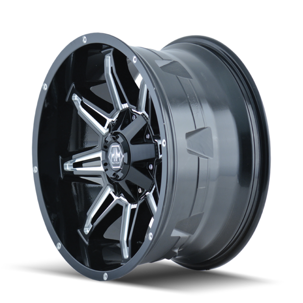 Rampage 20x9 8x165.1/8x170 +0 Black W / Milled Spokes - Image 2