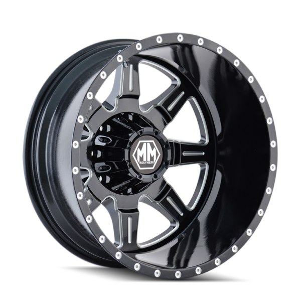 Monstir 17x6.5 8x165.1 -140 Rear Black Milled Spokes