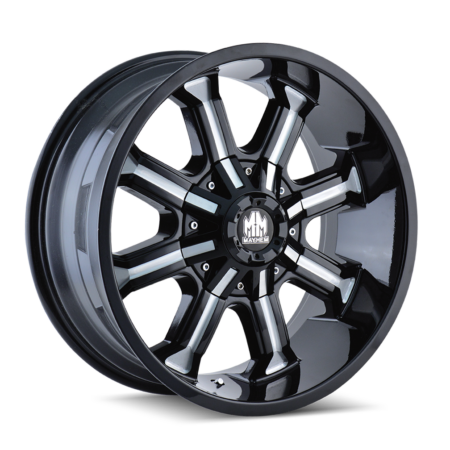 Beast 17x9 5x114.3/5x127 +18 Black W / Milled Spokes