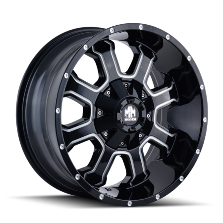 Fierce 17x9 5x114.3/5x127 -12 Black W / Milled Spokes