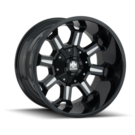 Combat 17x9 5x114.3/5x127 -12 Black W / Milled Spokes