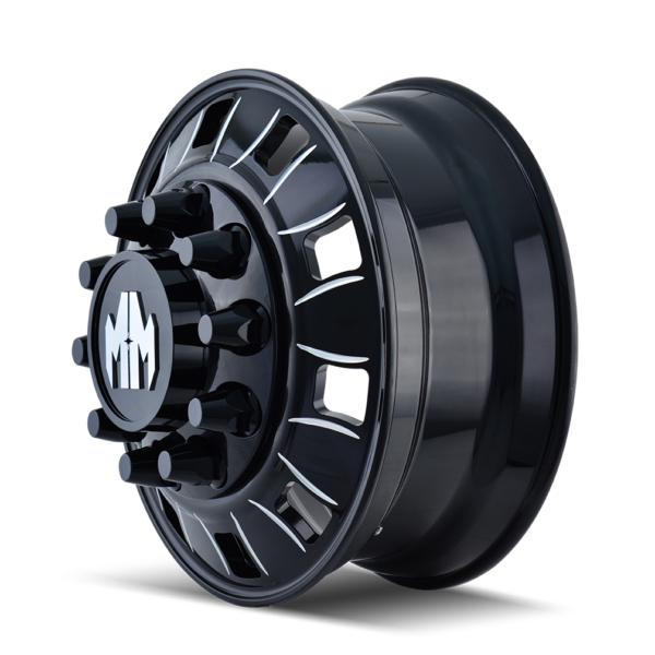 Bigrig 22x8.25 10x285.75 +169 Front Black Milled Spokes - Image 2