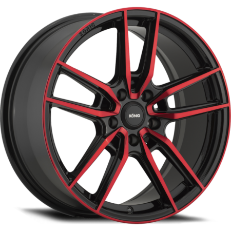 Myth 18x8 5x114.3 +43 Gloss Black W / Red Tinted Clearcoat