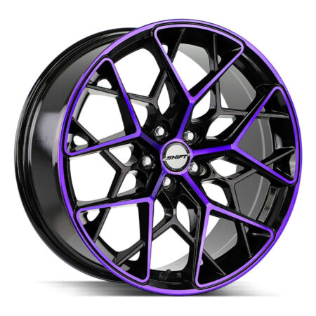 Piston 18x8.5 5x100 +35 Gloss Black Purple Machined