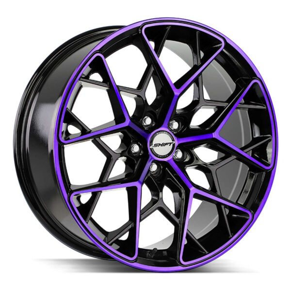 Piston 18x8.5 5x100 +35 Gloss Black Purple Machined