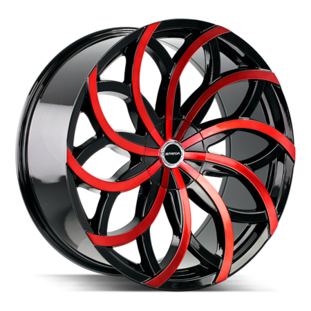 Huracan 24x10 5x115/5x120 +15 Gloss Black Candy Red Machine