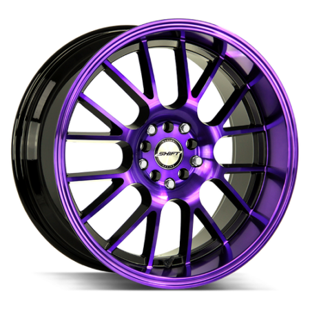 Crank 18x8.5 5x100/5x114.3 +30 Gloss Black Purple Machined