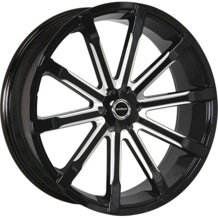 Osso 24x10 5x115 +15 Gloss Black Milled