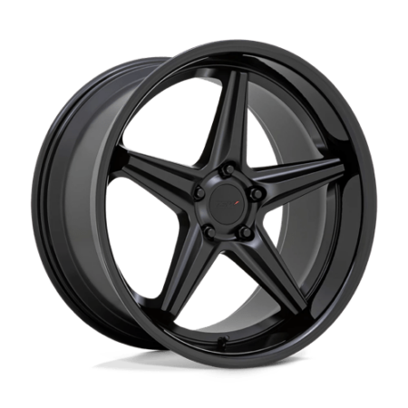 Launch 20x10 5x114.3 +25 Matte Black With Gloss Black Lip