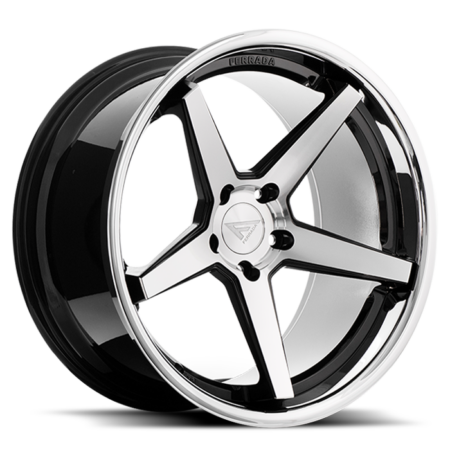 FR3 20x10 5x115 +13 Machine Black / Chrome Lip
