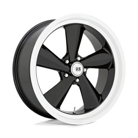 U136 TS 22x10.5 5x127 +0 Gloss Black With Diamond Cut Lip