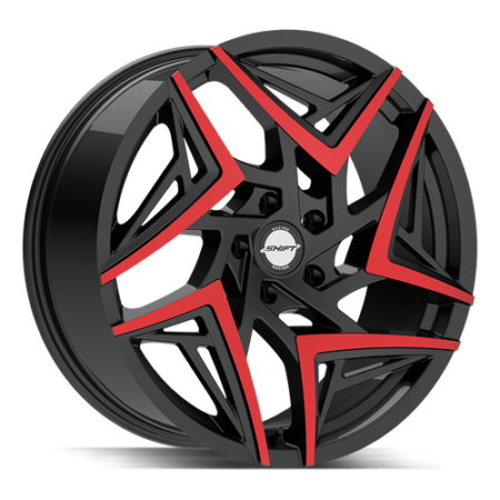Valve 20x8.5 5x112 +35 Gloss Black Machined Red Tips