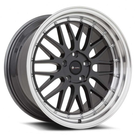 VR8 20x8.5 5x110 +35 Hyper Black Machine Lip Chrome Rivet