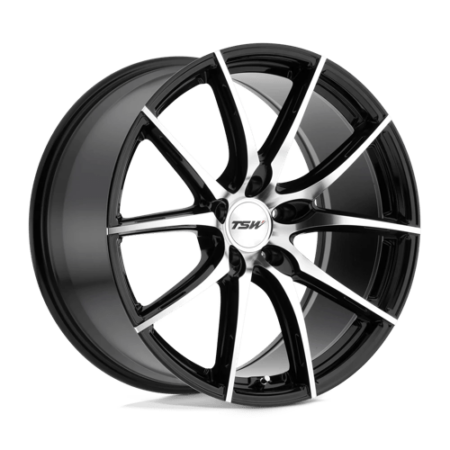 Sprint 18x8.5 5x114.3 +20 Gloss Black W/ Mirror Cut Face