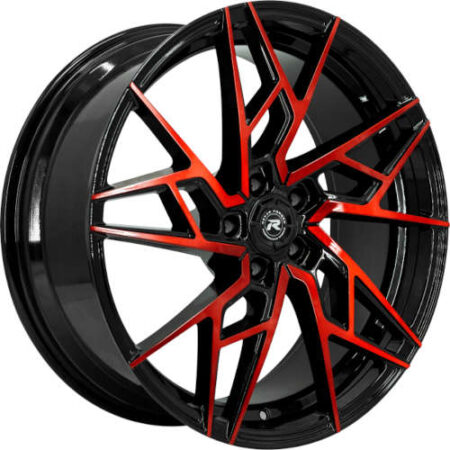 Ascari 20x9 5x114.3 +32 Brushed w/Red Tint & Gloss Blk
