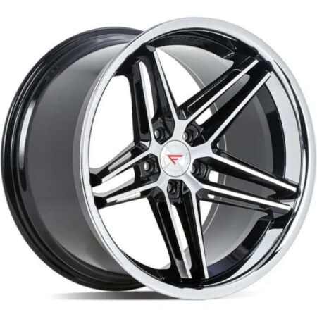 CM1 19x10.5 5x112 +25 Machine Black / Chrome Lip