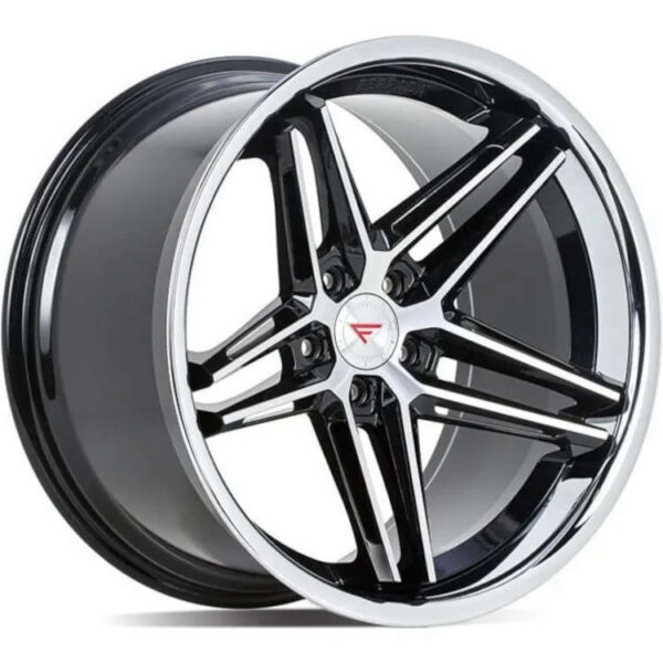 CM1 19x8.5 5x114.3 +35 Machine Black / Chrome Lip
