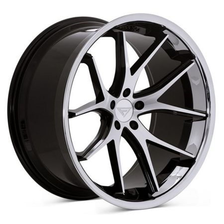 FR2 20x10.5 5x112 +38 Machine Black / Chrome Lip
