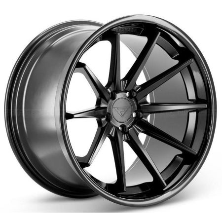 FR4 22x9.5 5x120 +15 Matte Black / Gloss Black Lip