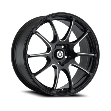 Illusion 17x7 5x114.3 +40 Gloss Black / Ball Cut Machine