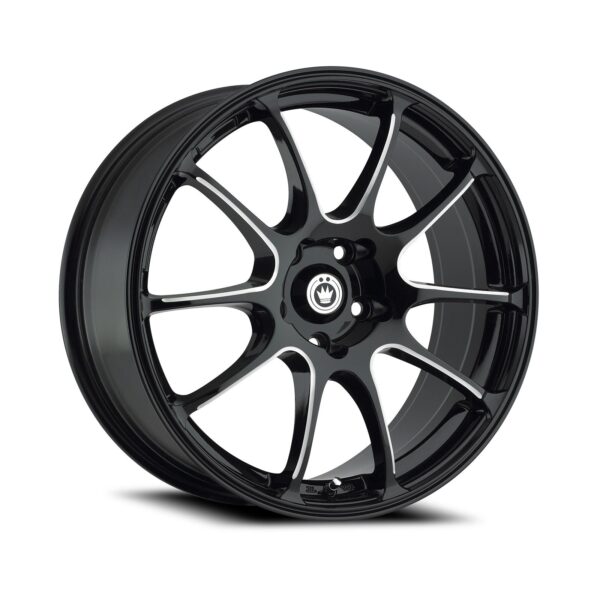 Illusion 18x8 5x114.3 +35 Gloss Black / Ball Cut Machine