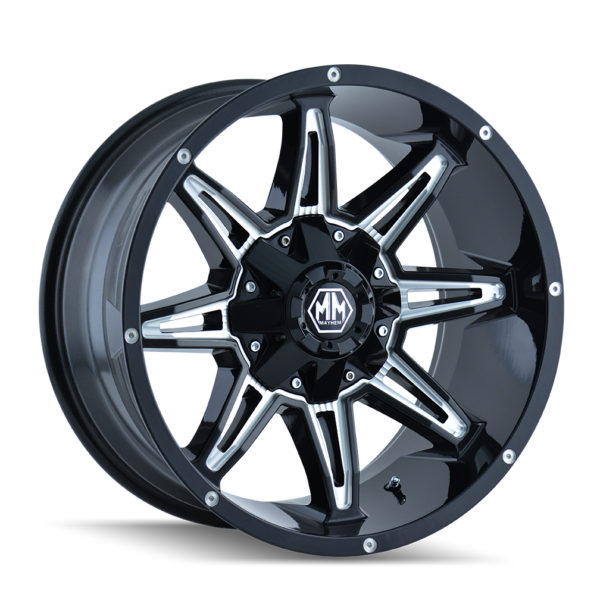 Rampage 20x9 6x135/6x139.7 +11 Black W / Milled Spokes