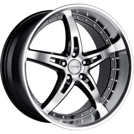 GT5 20x8.5 5x120 +35 Black Machine Face Lip