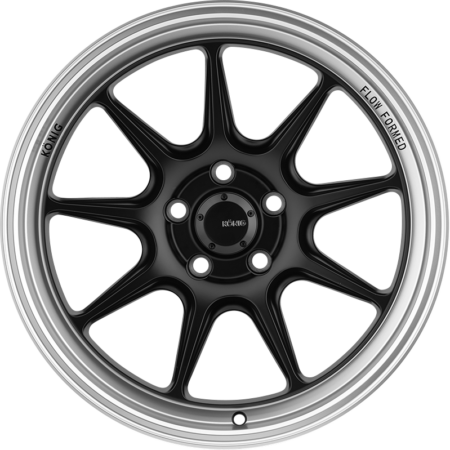 Countergram 15x7.5 4x100 +35 Matte Black / Matte Machined Lip