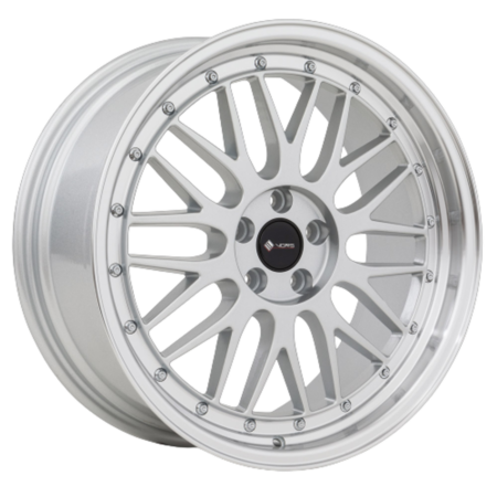 VR8 20x9.5 5x120 +35 Silver Machine Lip Chrome Rivet