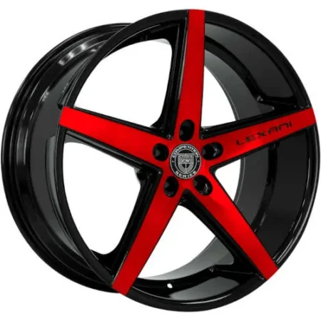 R4 20x10 5x110 +40 Brushed w/Red Tint & Gloss Blk