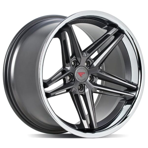 CM1 19x8.5 5x112 +42 Matte Graphite / Chrome Lip