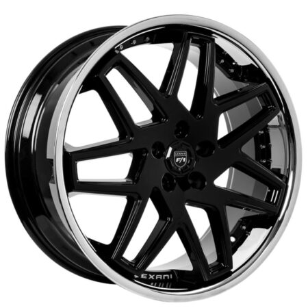 Nova 20x10.5 5x114.3 +38 Gloss Black w/ SS Chrome Lip