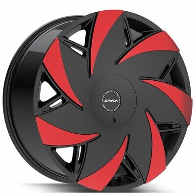 Turbina 24x9.5 5x115/5x120 +15 Gloss Black Machined Red Tips