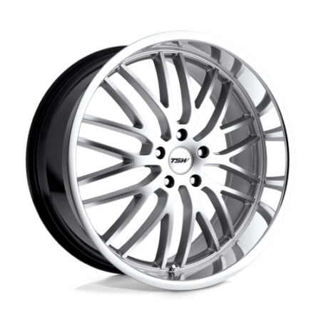 Snetterton 19x8 5x112 +45 Hyper Silver W/ Mirror Cut Lip