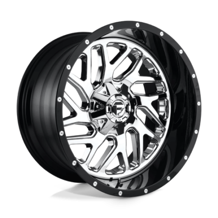 D211 Triton 20x12 6x135/6x139.7 -44 Chrome Plated Gloss Black Lip