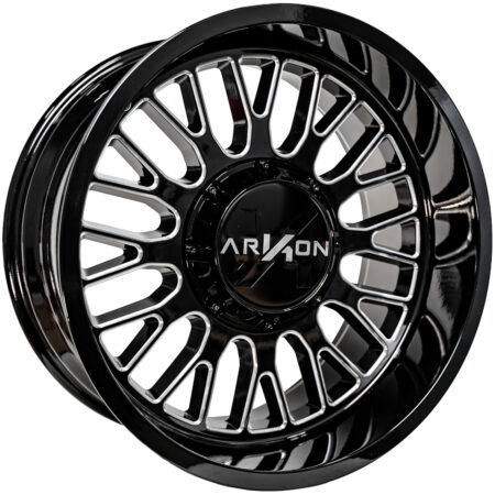 Arkon Athos - Full Set of 4 - 20x10 6x135, 6x139.7 -25 Gloss Black w/ Milled Edges