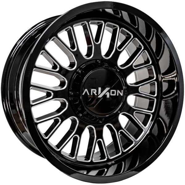 Arkon Athos - Full Set of 4 - 20x10 6x135, 6x139.7 -25 Gloss Black w/ Milled Edges