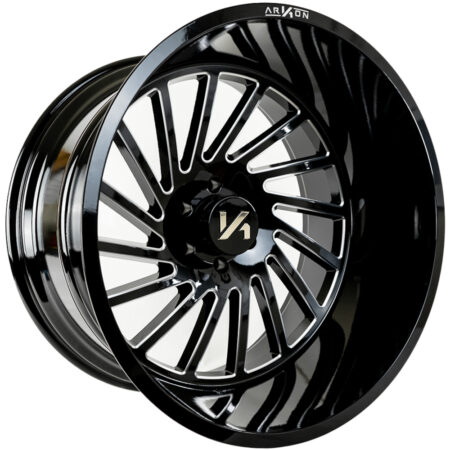 Arkon Caesar True Directional - Full Set of 4 - 26x14 6x139.7 -81 Gloss Black w/ Milled Edges