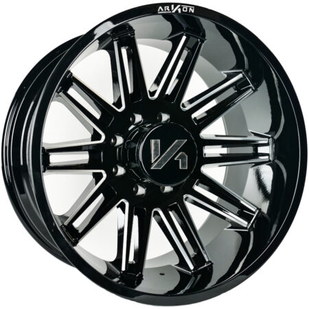 Arkon Churchill - Full Set of 4 - 24x12 8x170 -51 Gloss Black w/ Milled Edges