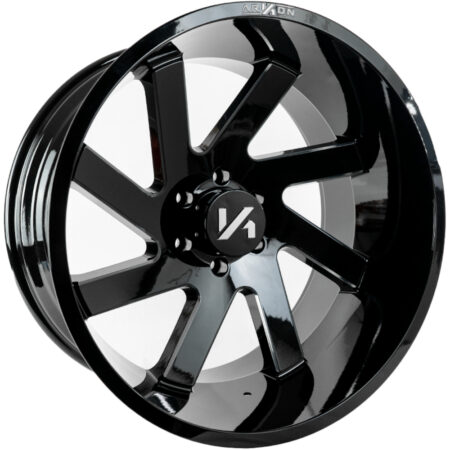 Arkon Lincoln True Directional - Full Set of 4 - 22x12 6x139.7 -51 Gloss Black w/ Milled Edges