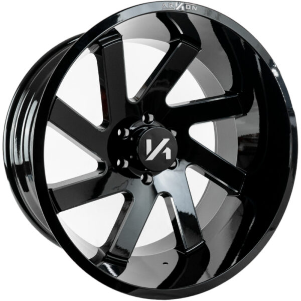Arkon Lincoln True Directional - Full Set of 4 - 24x12 6x139.7 -51 Gloss Black w/ Milled Edges