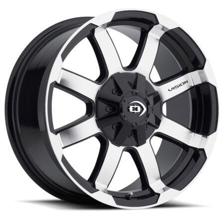 Vision Off-Road Valor 17x8 8x165.1 +0 Gloss Black Machined Face