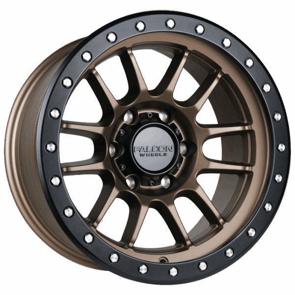 Falcon Offroad T7  17x9 6x139.7 0 Matte Bronze w/Matte Black Ring
