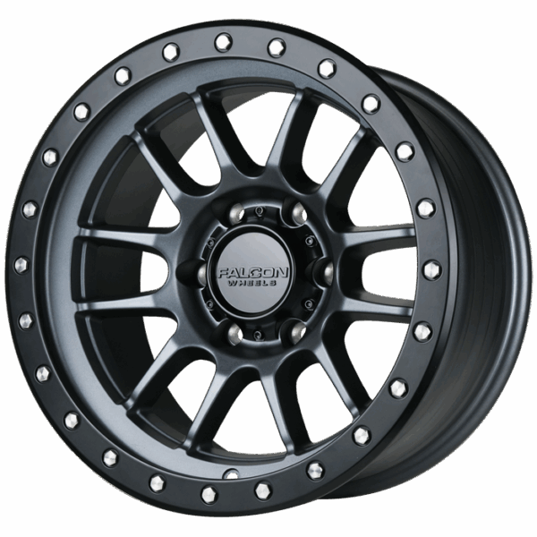 Falcon Offroad T7  17x9 6x139.7 -12 Matte Gunmetal w/Matte Black Ring - Image 3